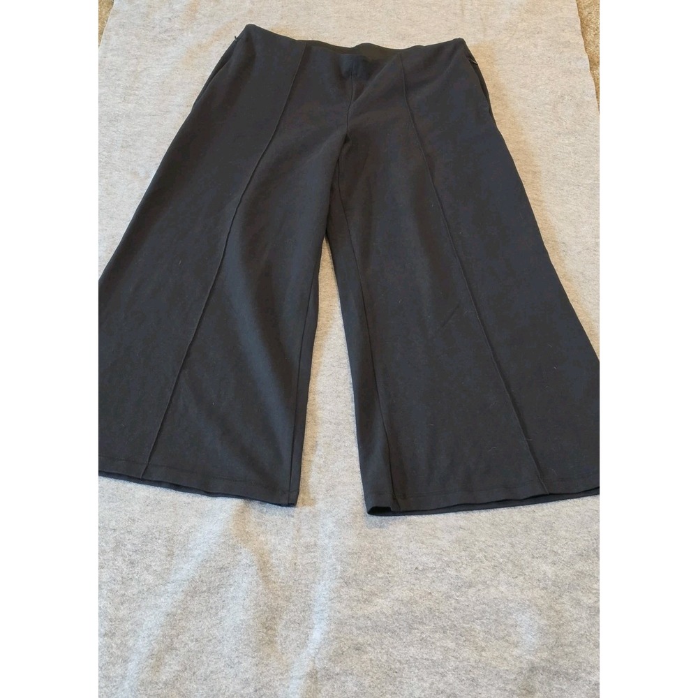 Lands End Pants Women Size L/P Petite Blue Starfish Palazzo Wide Leg Pull On 14/